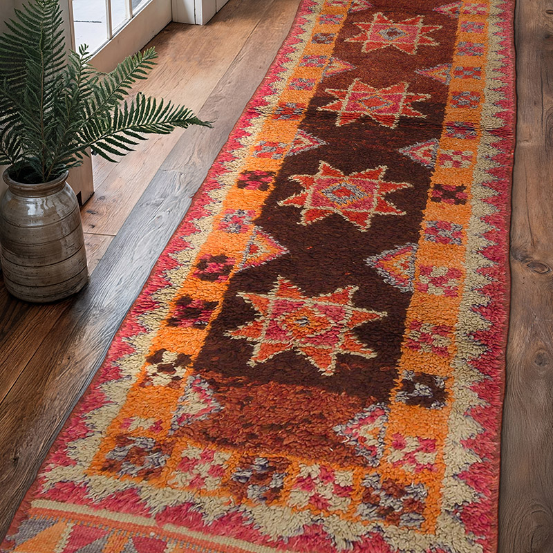 Vintage Tribal Runner Rug - 2' 9" x 10'  (33" x 120") - K0068893