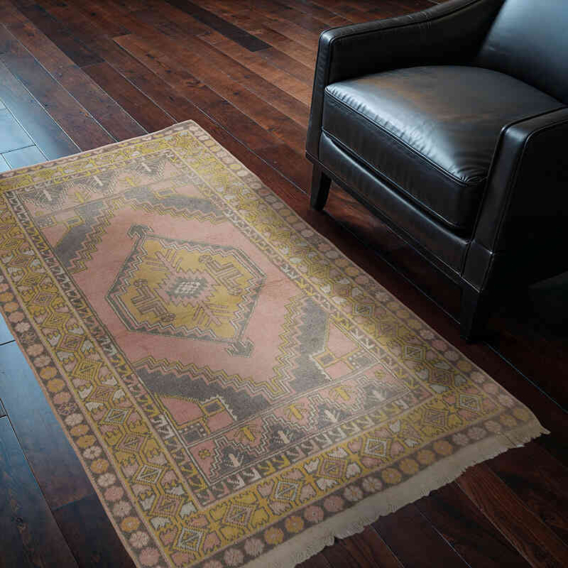 Alfombra Vintage Turca Anudada a Mano - 118 cm x 174 cm - K0068899