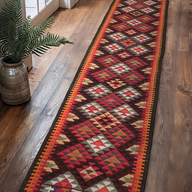 Vintage Tribal Kilim Runner - 2' 8" x 12' 4" (32" x 148") - K0068911