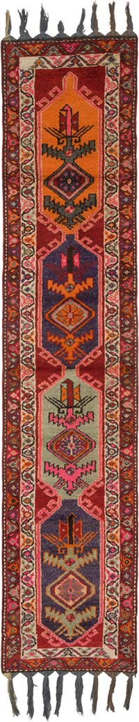 Vintage Tribal Runner Rug - 2' 9" x 12' 8" (33" x 152")