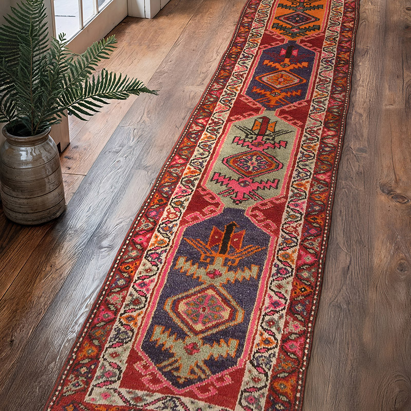 Alfombra Vintage de pasillo - 82 cm x 382 cm - K0068912