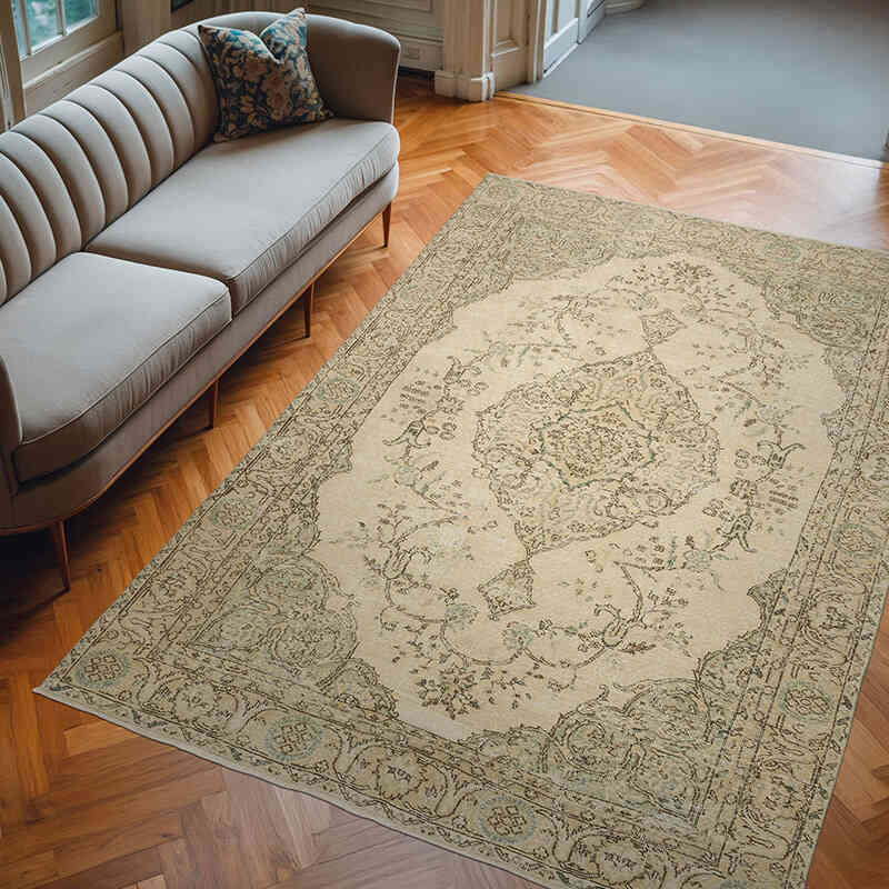 Alfombra Vintage Turca Anudada a Mano - 200 cm x 285 cm - K0068915