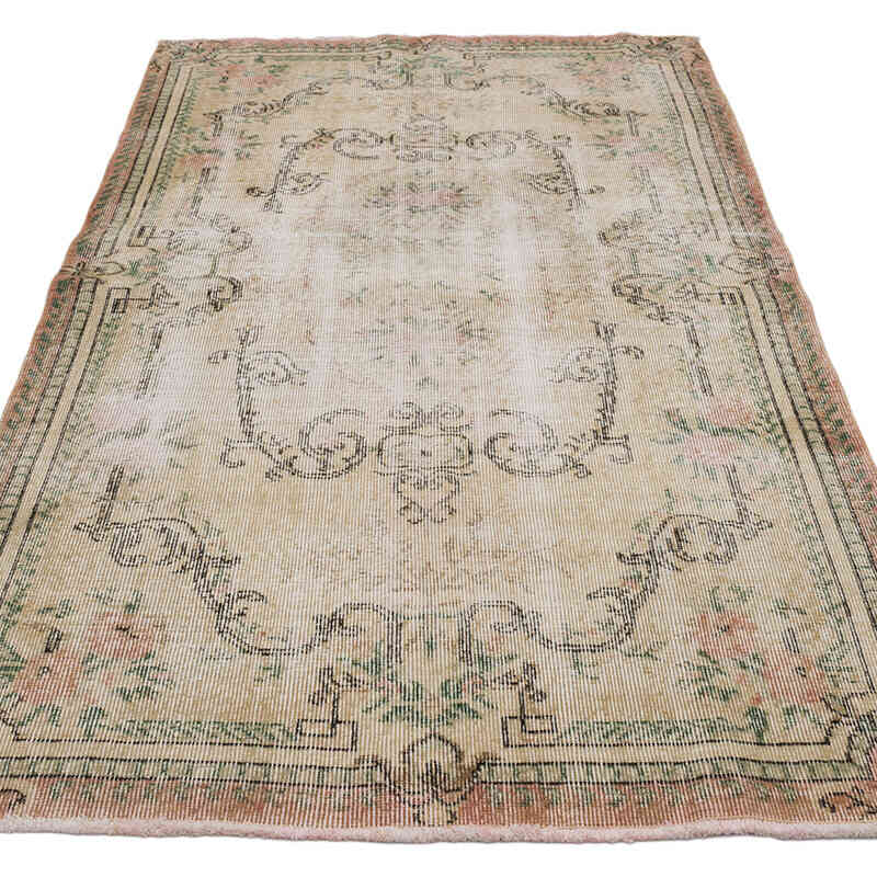 Alfombra Vintage Turca Anudada a Mano - 114 cm x 205 cm - K0068921