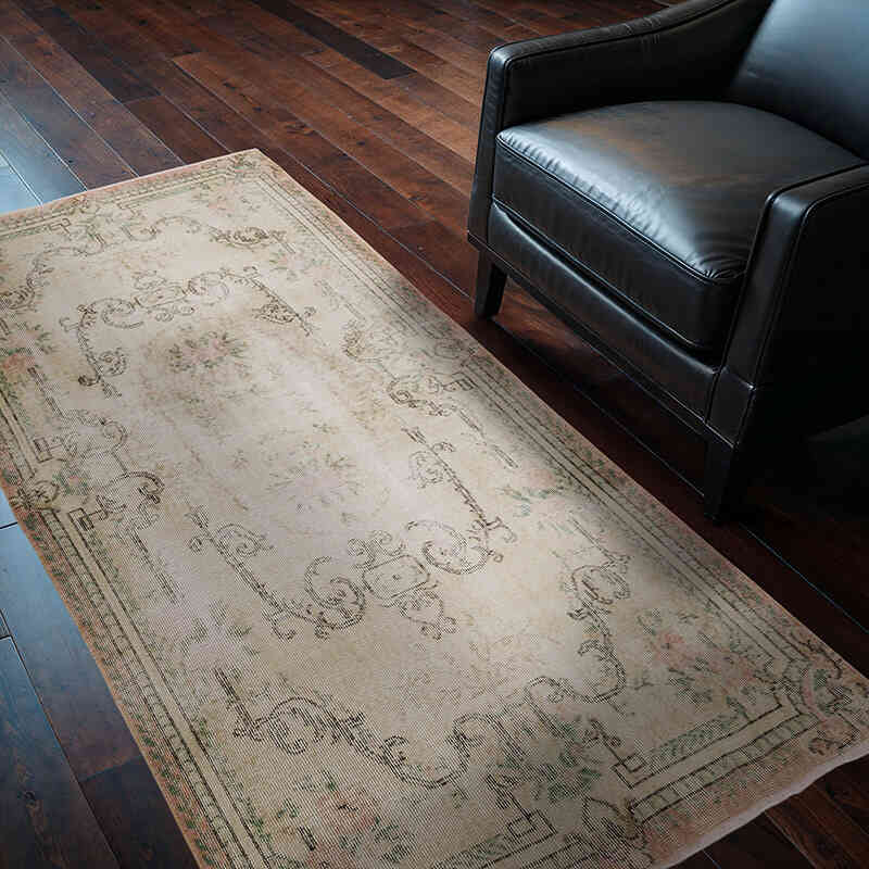 Alfombra Vintage Turca Anudada a Mano - 114 cm x 205 cm - K0068921