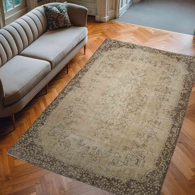 Alfombra Vintage Turca Anudada a Mano - 185 cm x 292 cm - K0068924