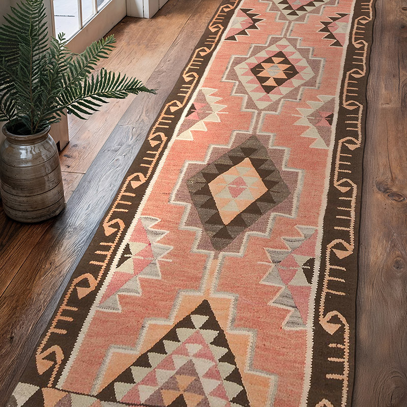 Vintage Tribal Kilim Runner - 3' 3" x 11' 3" (39" x 135") - K0068926