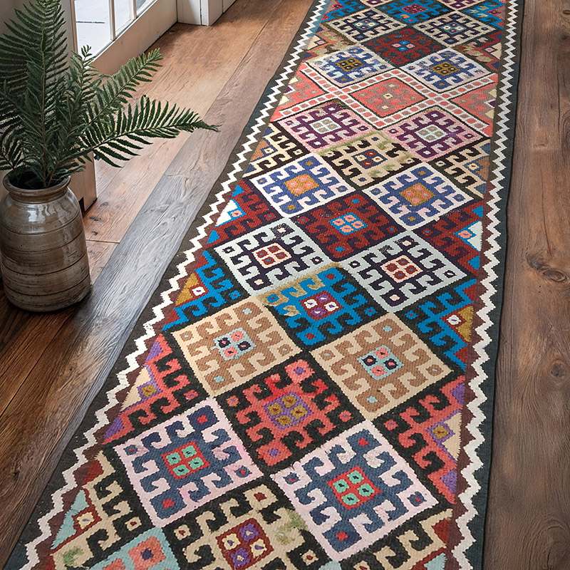 Vintage Anadolu Kilim Yolluk - 88 cm x 326 cm - K0068929
