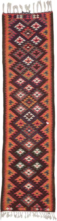 Alfombra Kilim Tribal Vintage - 86 cm x 307 cm