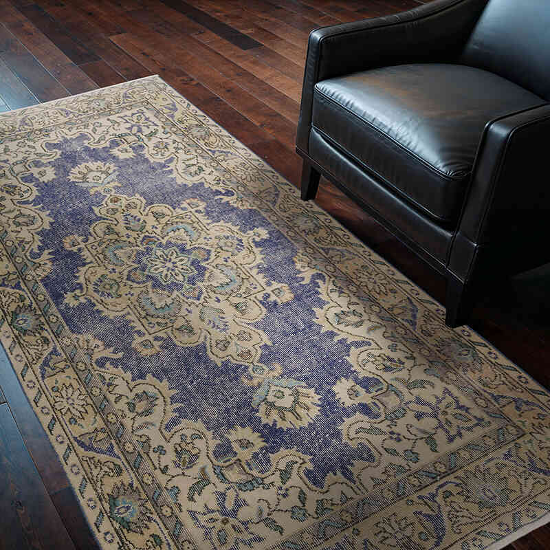 Alfombra Vintage Turca Anudada a Mano - 115 cm x 208 cm - K0068971