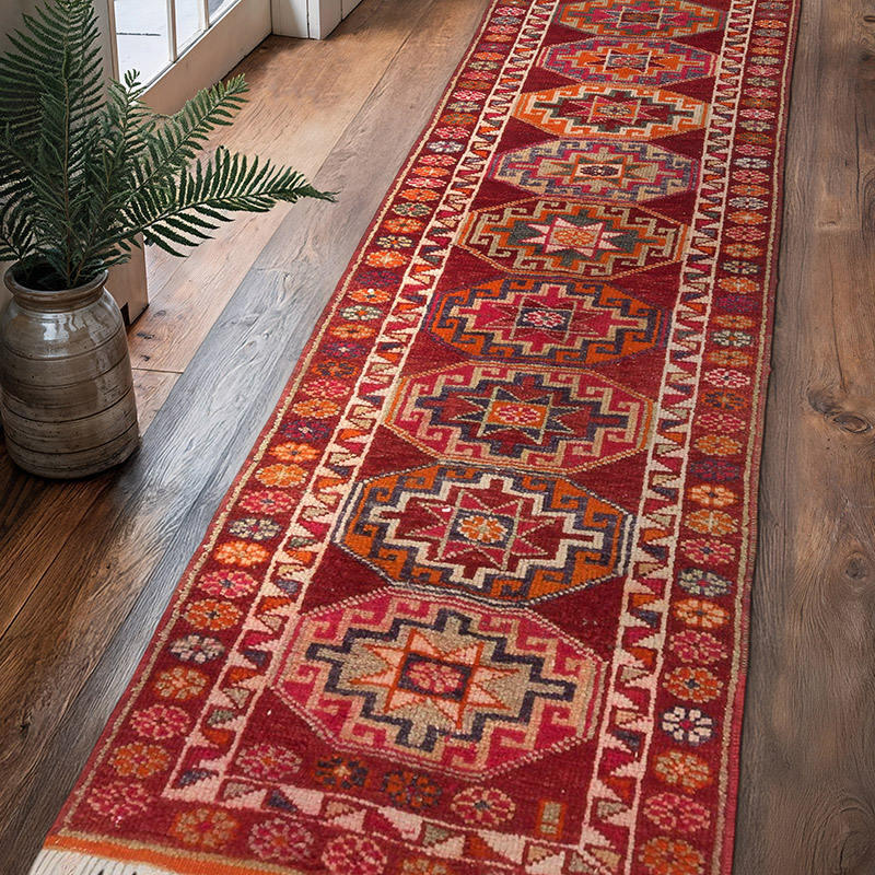 Vintage Tribal Runner Rug - 2' 11" x 11' 1" (35" x 133") - K0068981