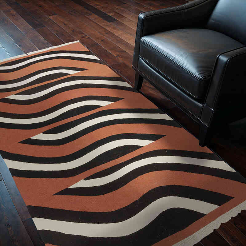 New Handwoven Turkish Kilim Rug - 4' 1" x 6' 5" (49" x 77") - K0069015