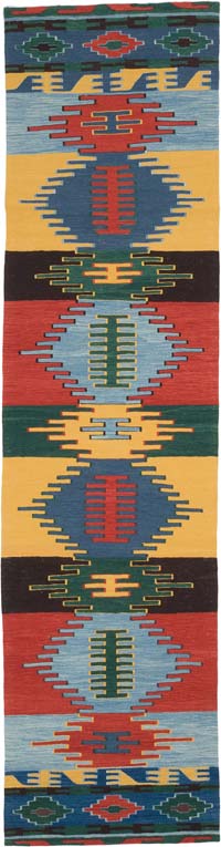 New Handwoven Turkish Kilim Runner - 2' 11" x 11' 3" (35" x 135")