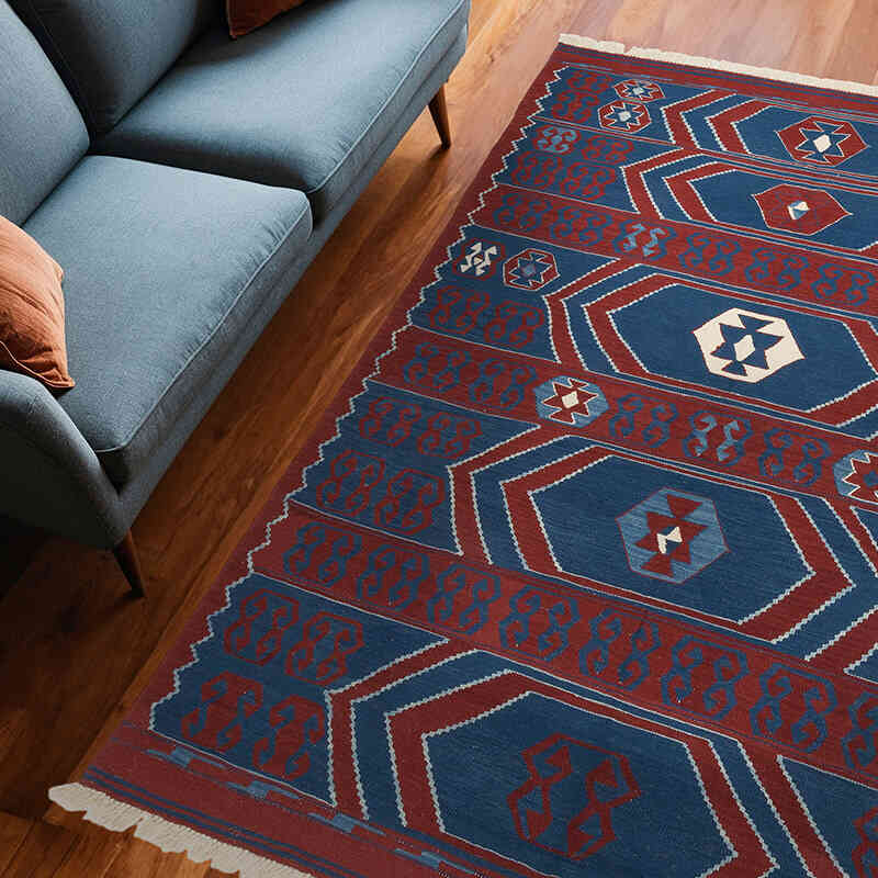 New Handwoven Turkish Kilim Rug - 6'  x 8' 6" (72" x 102") - K0069029