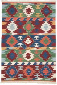 New Handwoven Turkish Kilim Rug - 4' 1" x 5' 10" (49" x 70")