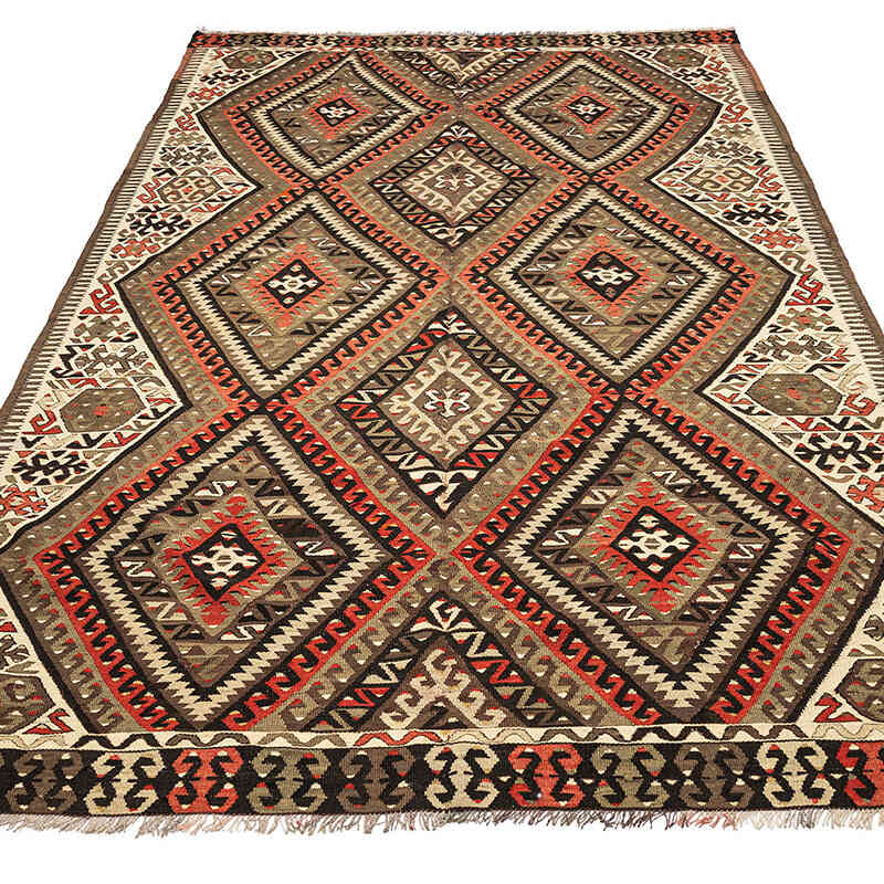 Vintage Fethiye Kilim Rug - 5' 4" x 9'  (64" x 108") - K0069052