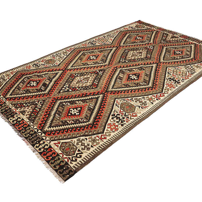 Vintage Fethiye Kilim Rug - 5' 4" x 9'  (64" x 108") - K0069052