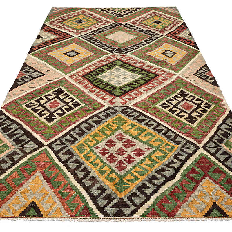 Vintage Antalya Kilim Rug - 5' 7" x 10' 8" (67" x 128") - K0069055