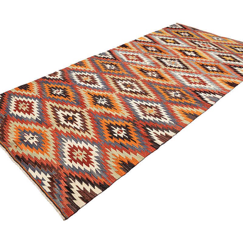 Vintage Afyon Kilim Rug - 4' 10" x 10' 5" (58" x 125") - K0069061