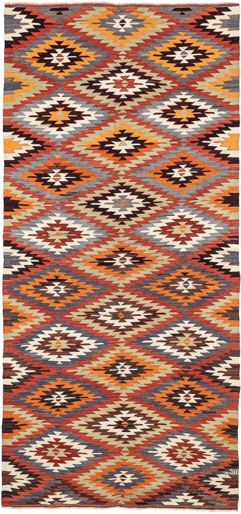 Vintage Afyon Kilim Rug - 4' 10" x 10' 5" (58" x 125") - K0069061