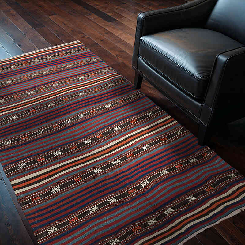 Vintage Balikesir Kilim Rug - 4' 2" x 6' 6" (50" x 78") - K0069062