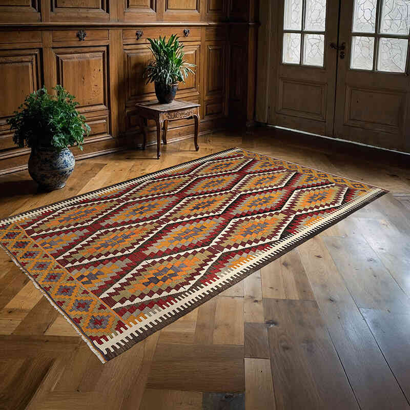 Vintage Mut Kilim Rug - 5'  x 8' 2" (60" x 98") - K0069074