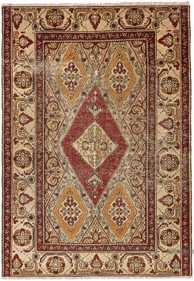 El Dokuma Vintage Halı - 120 cm x 172 cm