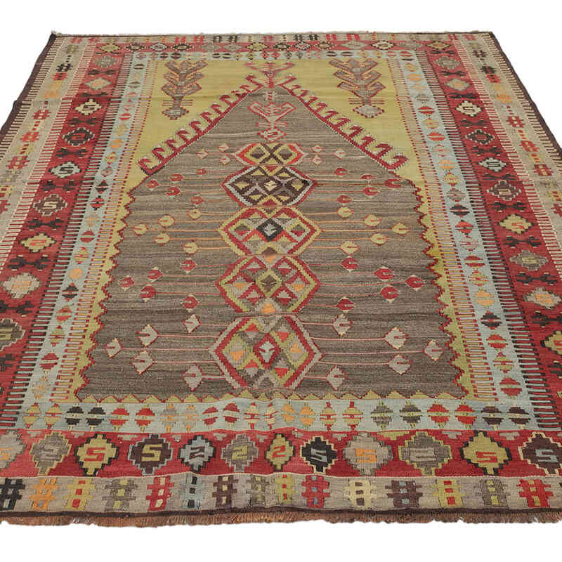Vintage Konya Obruk Kilim Rug - 4' 8" x 7'  (56" x 84") - K0069118