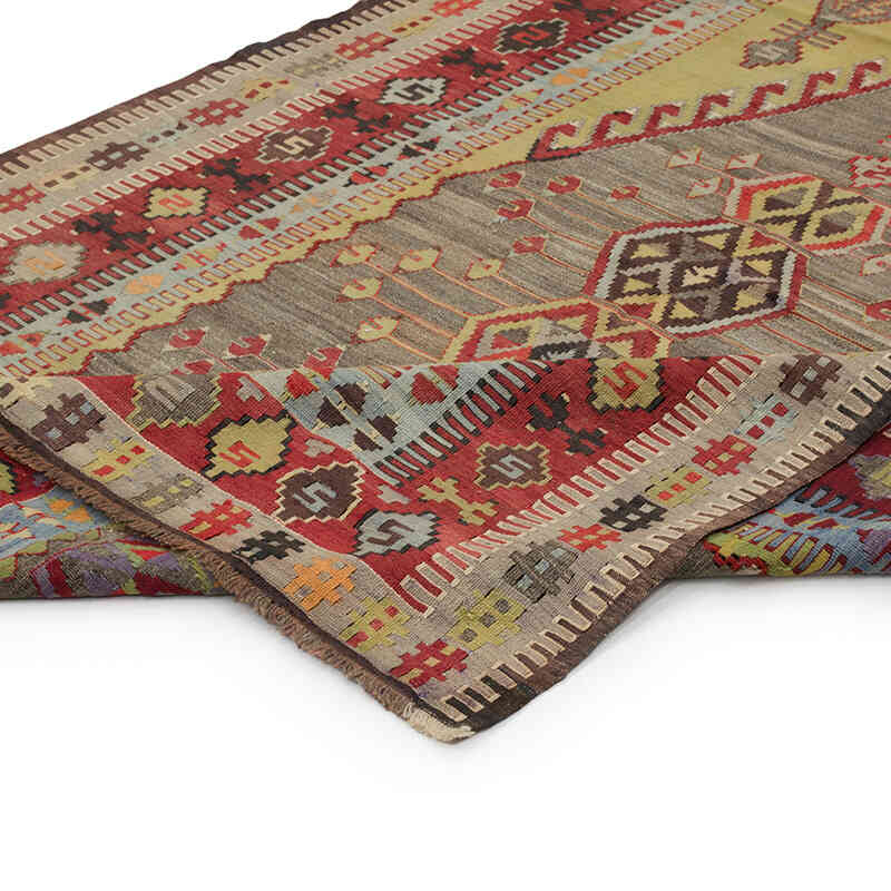 Vintage Konya Obruk Kilim Rug - 4' 8" x 7'  (56" x 84") - K0069118