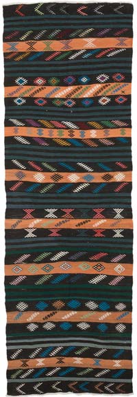 Vintage Turkish Kilim Runner - 3' 7" x 10' 8" (43" x 128")