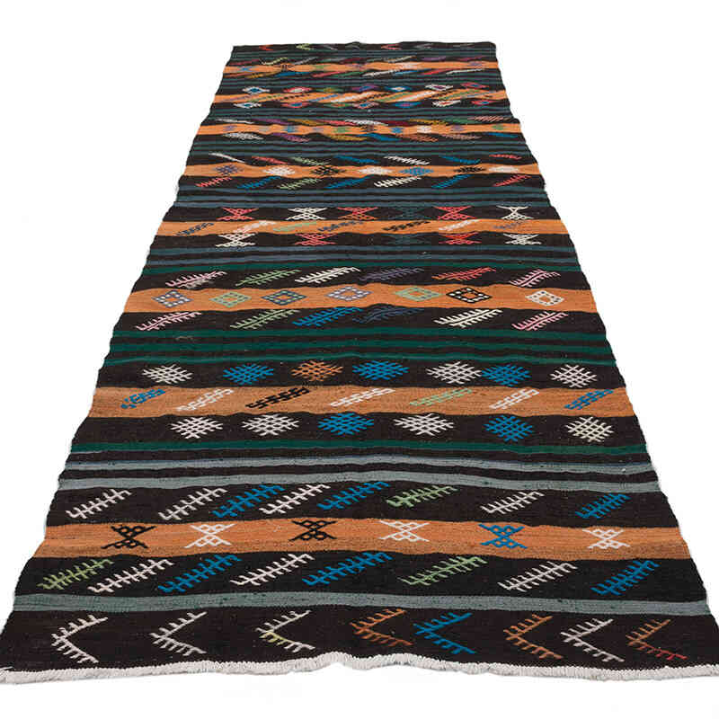 Vintage Turkish Kilim Runner - 3' 7" x 10' 8" (43" x 128") - K0069355