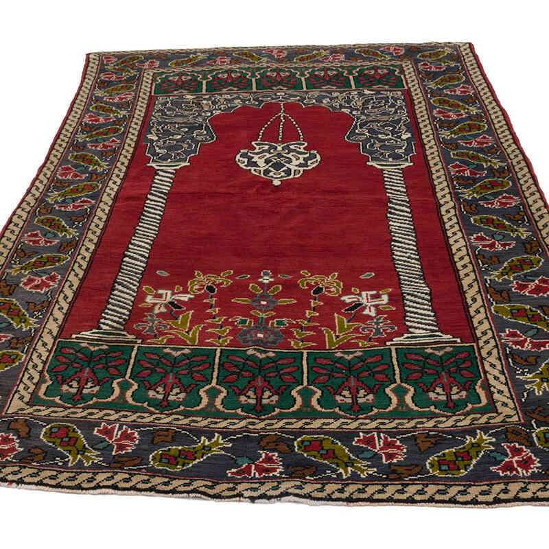Alfombra Vintage Turca Anudada a Mano - 127 cm x 208 cm - K0069357
