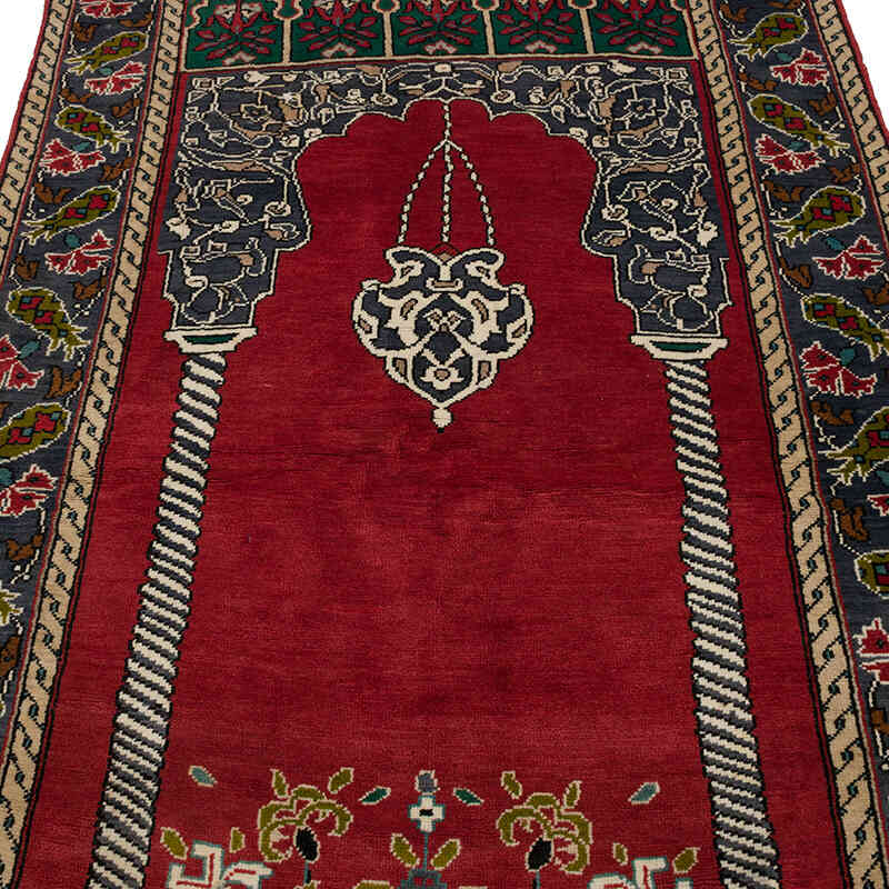 Alfombra Vintage Turca Anudada a Mano - 127 cm x 208 cm - K0069357