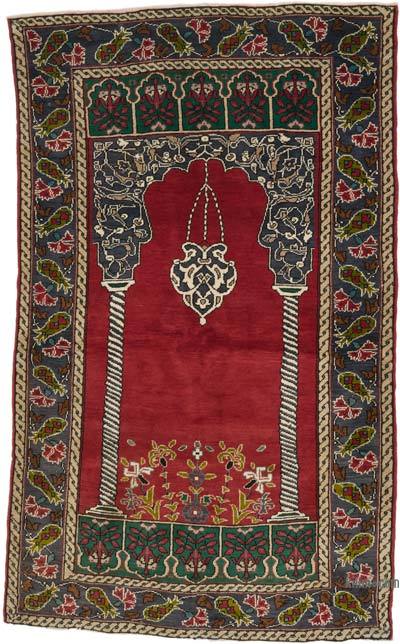 El Dokuma Vintage Halı - 127 cm x 208 cm