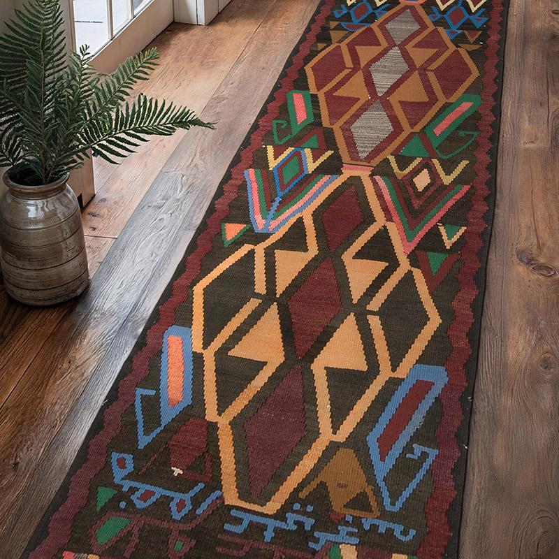 Vintage Herki Kilim Runner - 3'  x 12' 6" (36" x 150") - K0069358