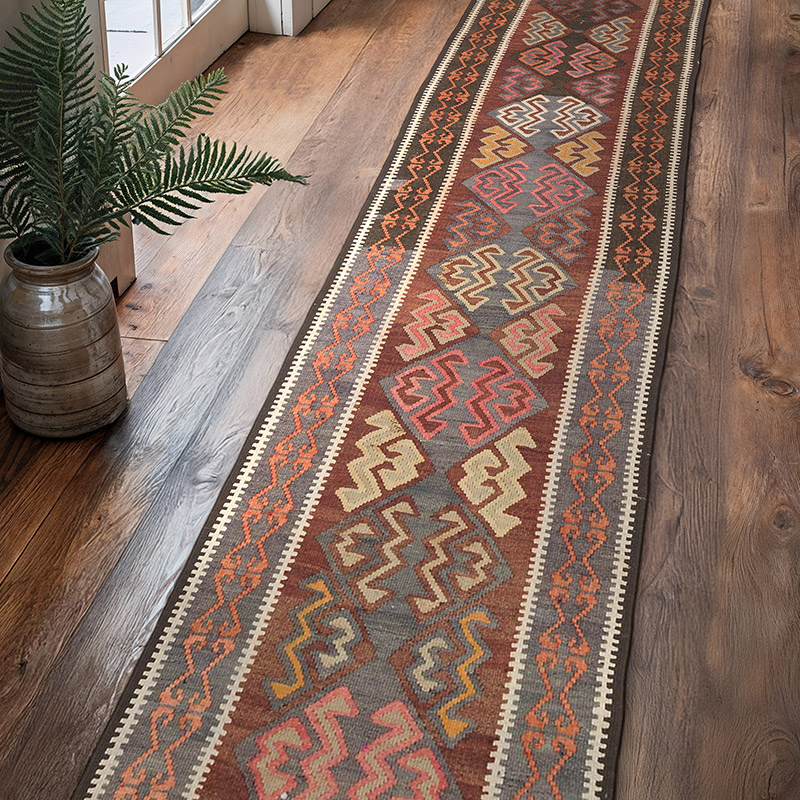 Vintage Tribal Kilim Runner - 2' 9" x 12' 5" (33" x 149") - K0069367
