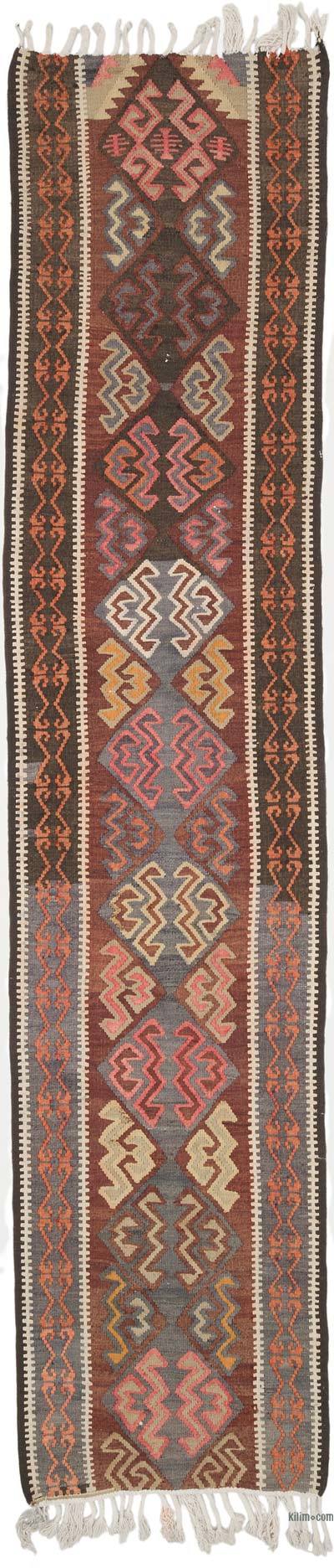 Vintage Anadolu Kilim Yolluk - 84 cm x 378 cm