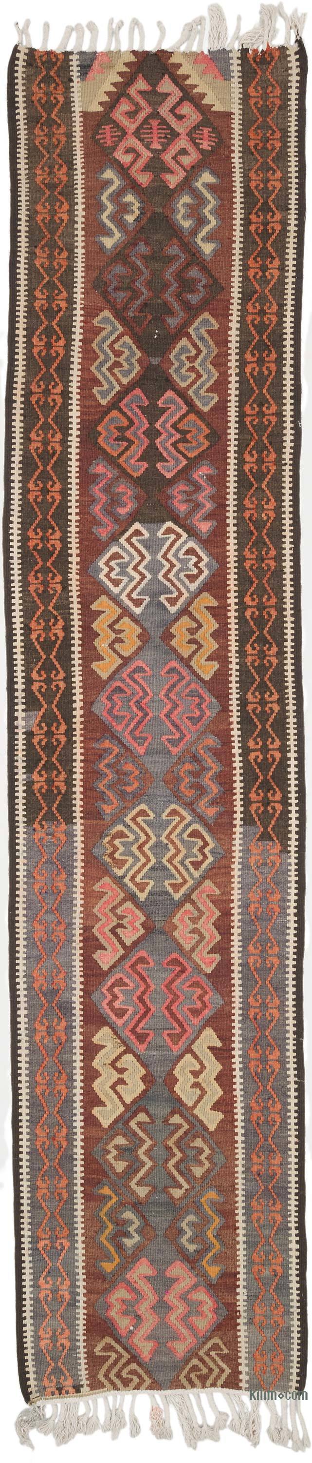 Vintage Tribal Kilim Runner - 2' 9" x 12' 5" (33" x 149") - K0069367