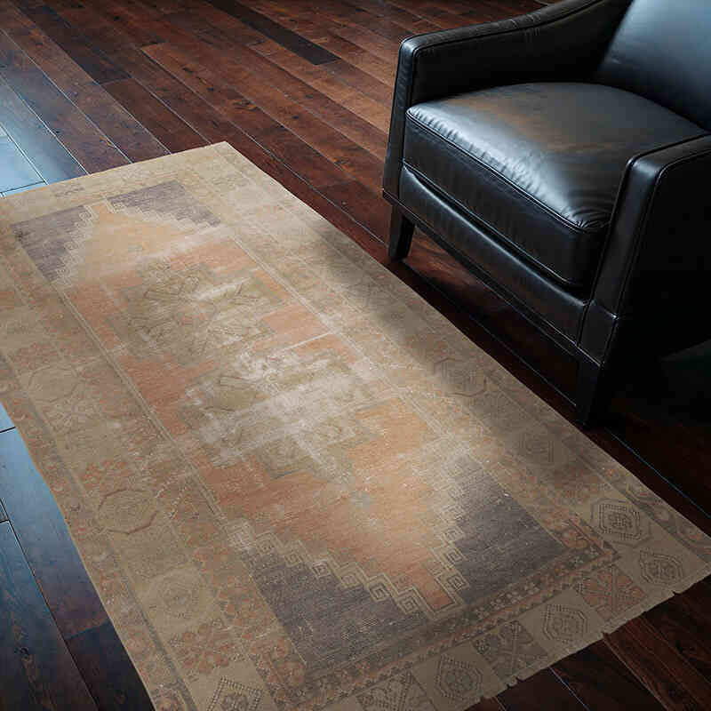 Vintage Turkish Hand-Knotted Rug - 3' 8" x 6'  (44" x 72") - K0069369