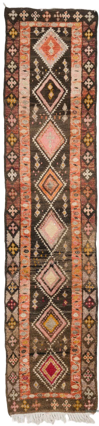 Vintage Tribal Runner Rug - 2' 11" x 12' 11" (35" x 155")