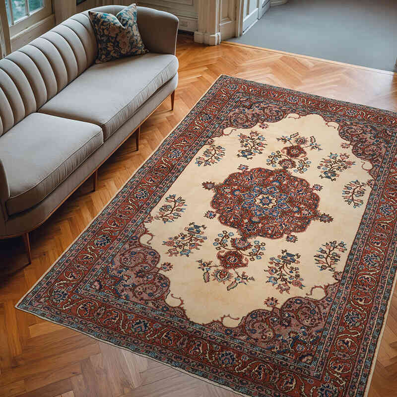 Vintage Turkish Hand-Knotted Rug - 6' 10" x 9' 7" (82" x 115") - K0069376