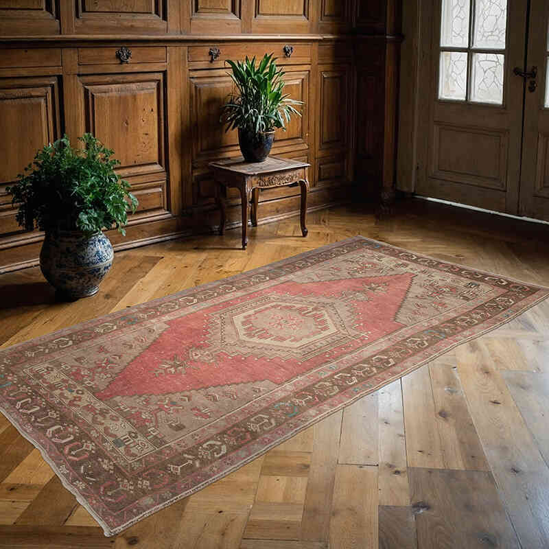 El Dokuma Vintage Halı - 135 cm x 267 cm - K0069385