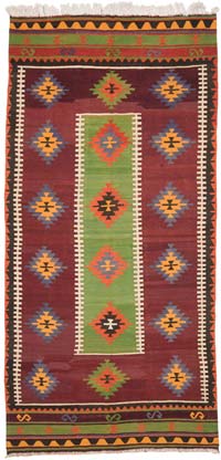 Vintage Manisa Kilim Rug - 6'  x 12' 3" (72" x 147")