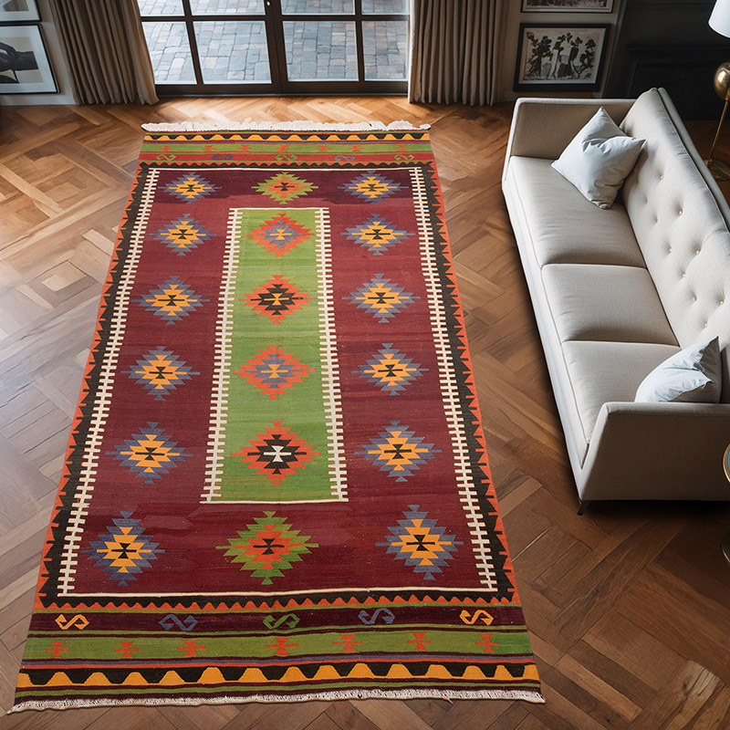 Vintage Manisa Kilim Rug - 6'  x 12' 3" (72" x 147") - K0069405