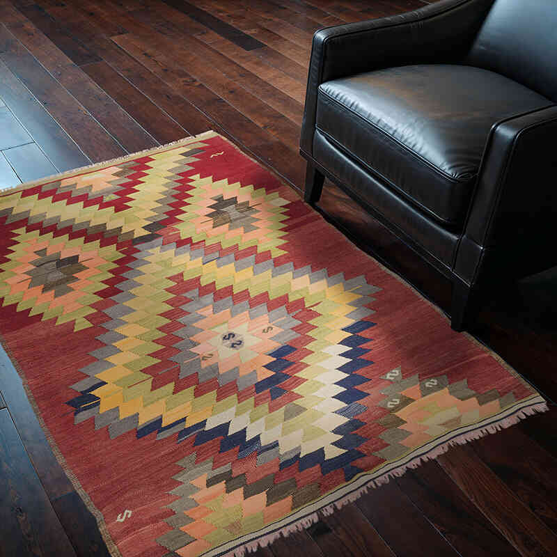 Alfombra Vintage Konya Kilim - 102 cm x 147 cm - K0069442