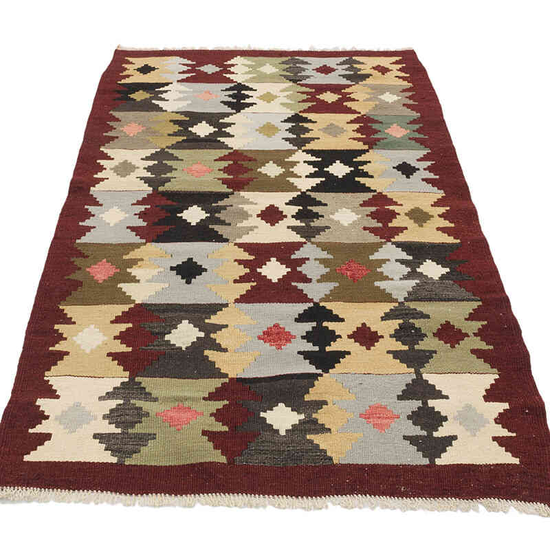 Vintage Milas Kilim Rug - 3'  x 5' 1" (36" x 61") - K0069444
