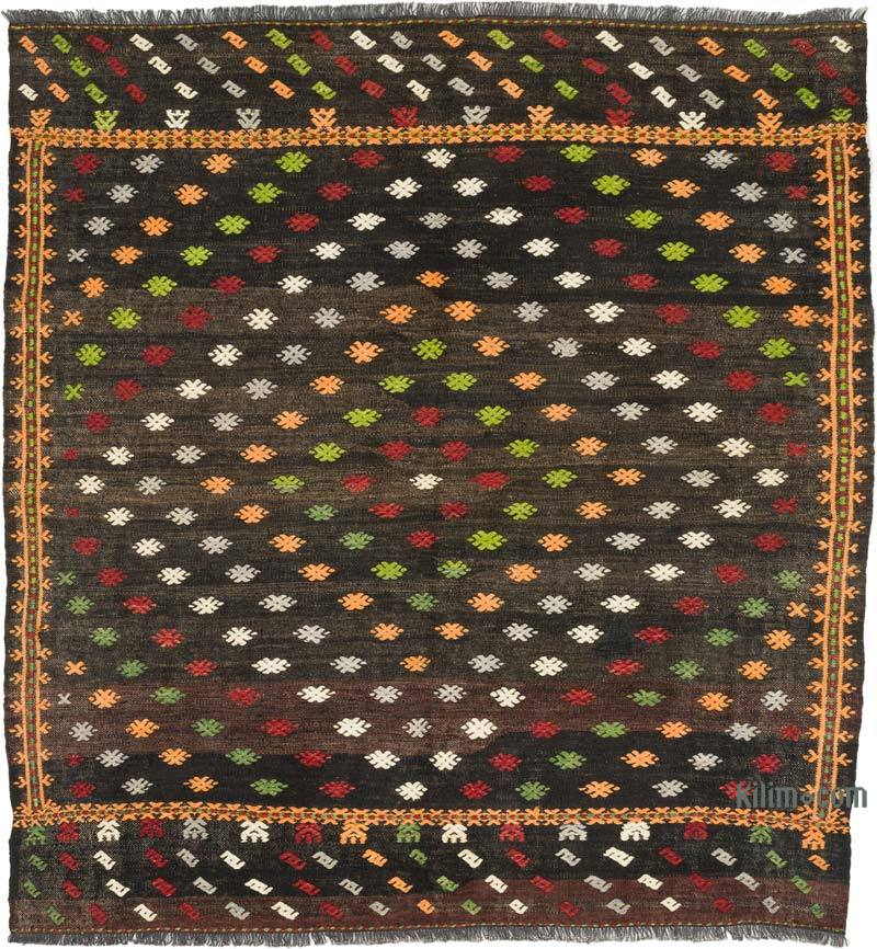 Vintage Balikesir Kilim Rug - 124 cm x 130 cm - K0069447
