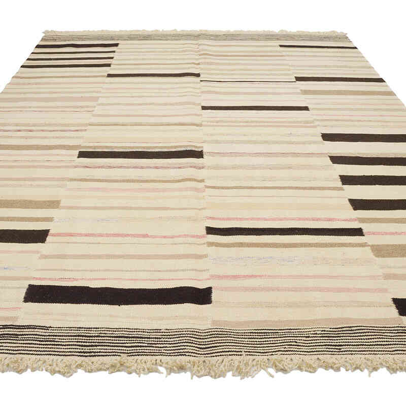 New Handwoven Turkish Kilim Rug - 6' 11" x 9' 4" (83" x 112") - K0069452