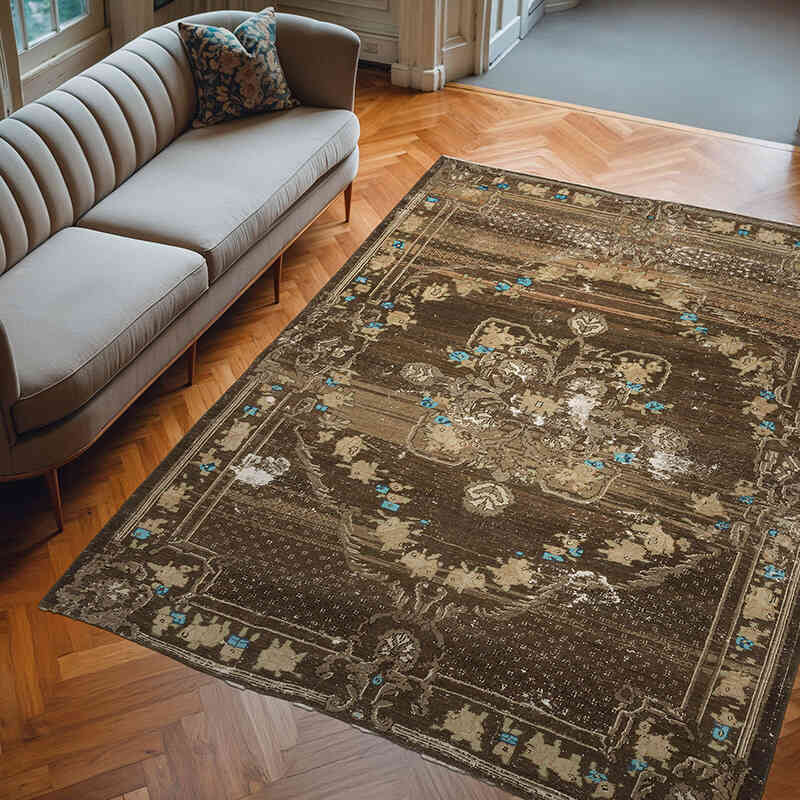 Alfombra Vintage Turca Anudada a Mano - 206 cm x 281 cm - K0069457