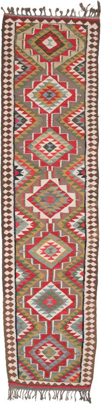 Vintage Anadolu Kilim Yolluk - 98 cm x 370 cm