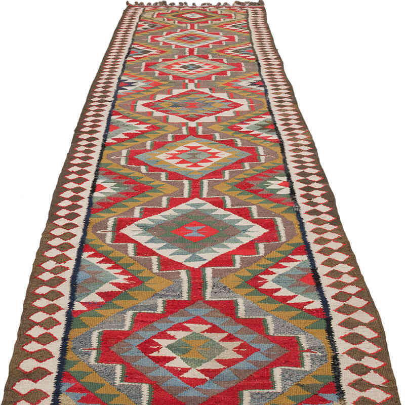 Vintage Anadolu Kilim Yolluk - 98 cm x 370 cm - K0069491